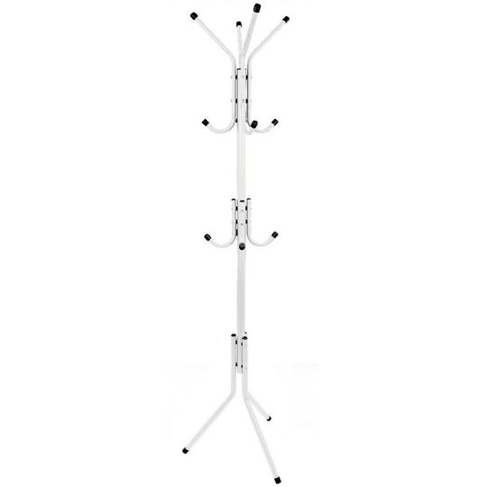 12 Branch Metal Coat Jacket Stand 175cm Floor Standing Hats & Bags Storage Rack