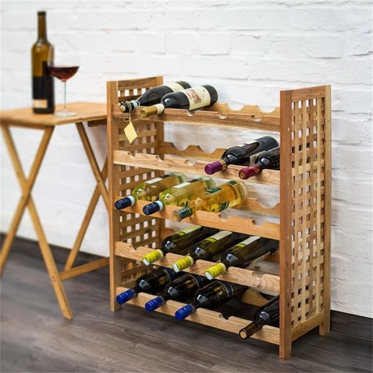 Vargas 25 Bottle Floor Wine Bottle Rack in Light Brown