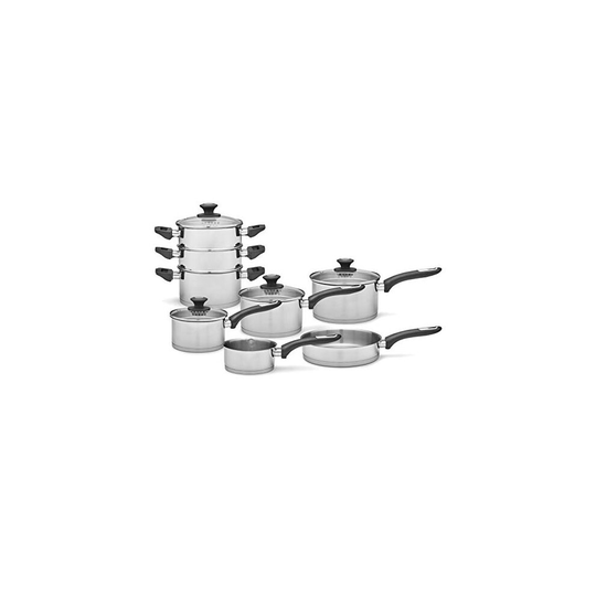 Morphy Richards Equip Induction Pan Set, Stainless Steel, Stay Cool Bakelite Handles, Satin Finish, 8 Piece Set