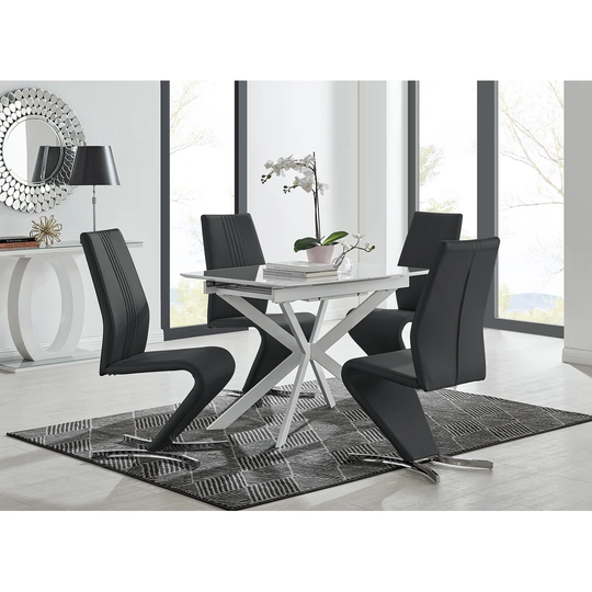 Chowchilla 100 Extending Dining Table And 4 Mustard Chairs