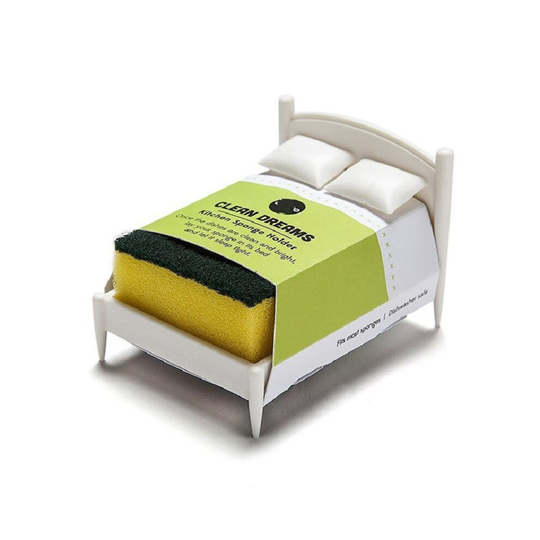 (1*Rack+1*Sponge) Kitchen Sponge Holder Sponge Washer Bed Shelf Innovative Sink Storage Rack