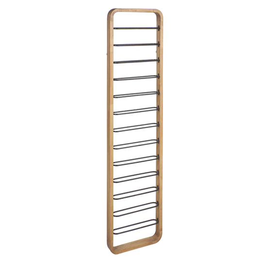 Chaudhry 13 Bottle Wall Mounted Wine Bottle Rack in Brown/Black