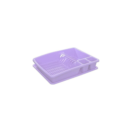 (Light purple) Plastic Dish Drainer Utensil Holder Dish Rack