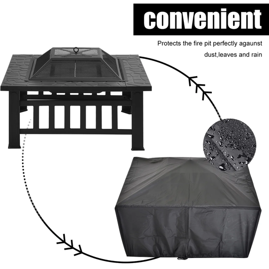 Sheffer Steel Charcoal/Wood Burning Fire Pit Table
