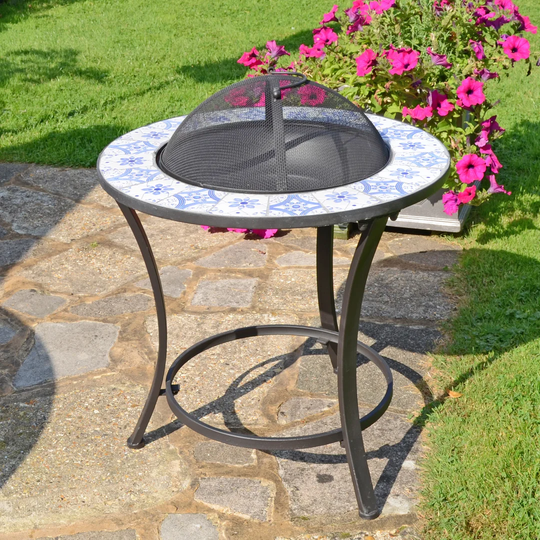 Keshawn 56Cm H x 58Cm W Ceramic Outdoor Fire Pit with Lid