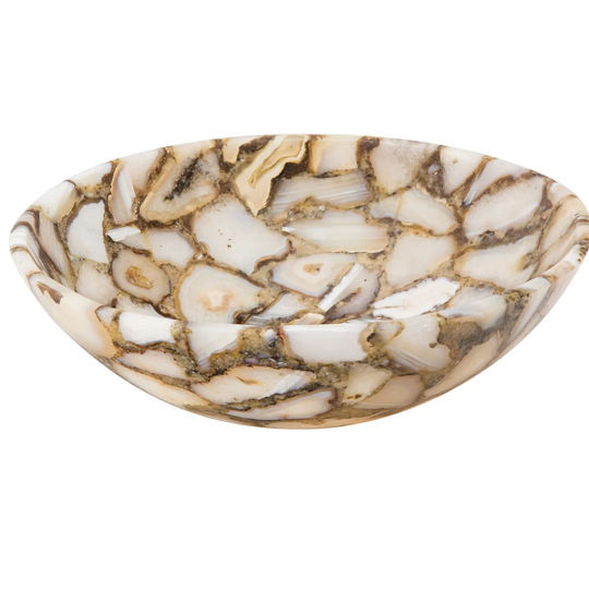 Bo Agate Stone Circular 450mm Countertop Basin