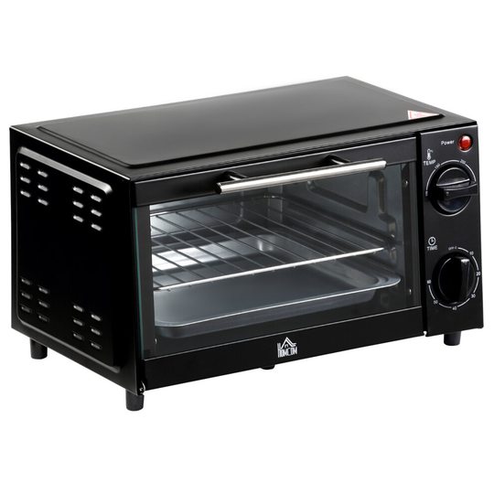 HOMCOM Mini Oven 9L Countertop Electric Grill w/ Adjustable Temp Timer