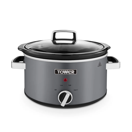 Tower T16032PEB Infinity Stone 3.5 Litre Slow Cooker with Removable Pot, Keep Warm, 210W