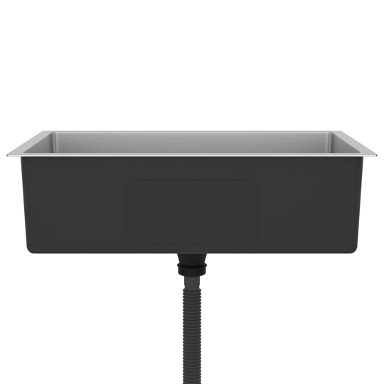 Belfry Kitchen Handmade Kitchen Sink With Strainer Black Stainless Steel