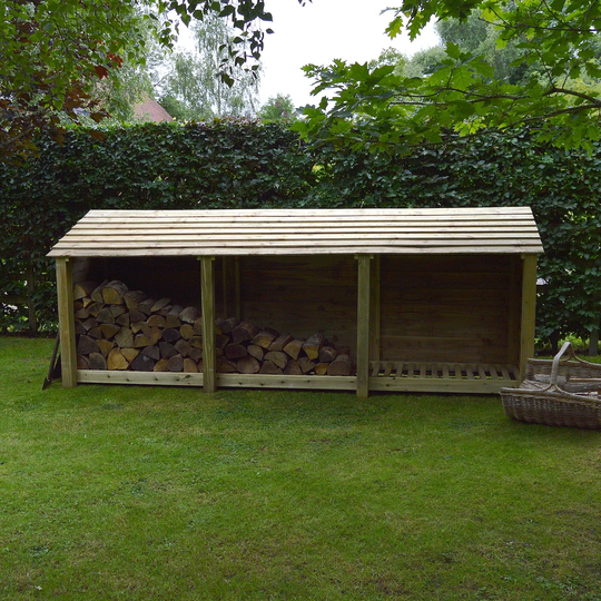 Empingham 340Cm x 80Cm H Solid Wood Log Store