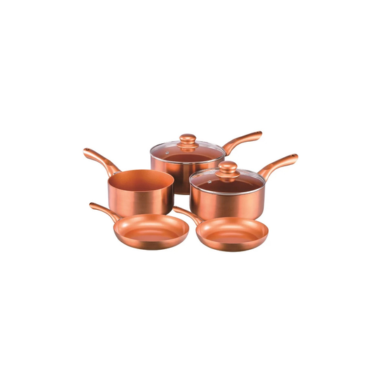 5pc Cermalon Copper Cookware Set | Copper Pot & Pan Set
