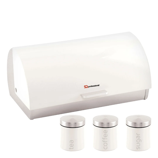 SQ Professional Dainty Roll Top Bread Bin and Canister Set
