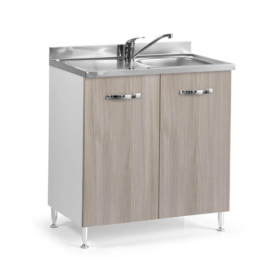 Sink Unit 80X50 Cm With Two Elm Doors