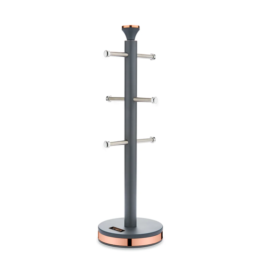 Tower T826132BLK Cavaletto Mug Tree with Stainless Steel Stoppers, Soft Underliner