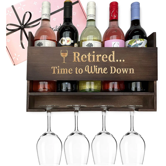 Wine Gifts For Women Unique Like Our Retired, Time To Wine Down Wine Rack, Are An Ideal Retirement Gift For Wine Lover. Retirement Gifts Women