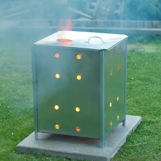 Nature Garden Incinerator Galvanised Steel 46 x 46 x 65cm Square