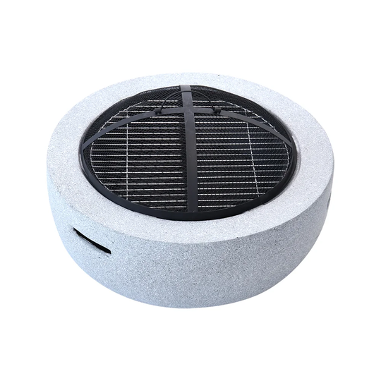 Okane 37Cm H x 60Cm W Concrete Wood Burning Outdoor Fire Pit with Lid