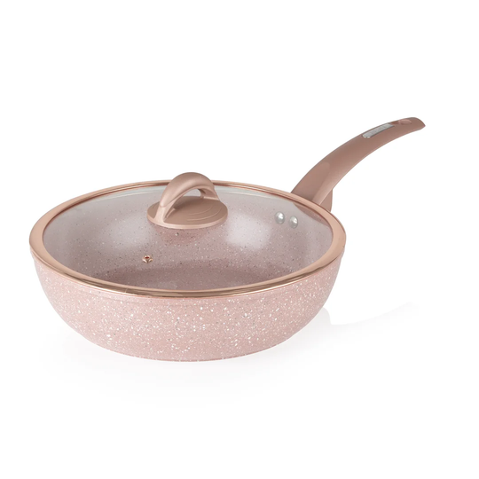 Tower Cerastone T81202RS Forged Multi-Pan with Non-Stick Coating and Soft Touch Handles, 28 cm, Rose Pink