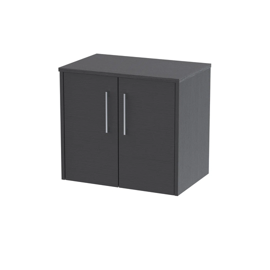 60.5Cm Wall Mounted Single Bathroom Vanity Base Only in Graphite Grey