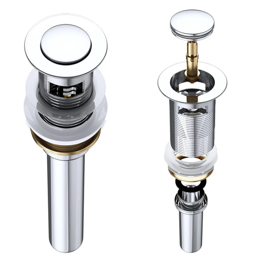 3cm Push To Open Bathroom Sink Waste With Overflow