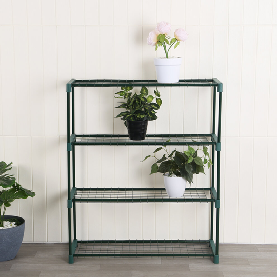 Outdoor Flower Stand 4 Tier Folding Shelf Storage Rack Herb Rack