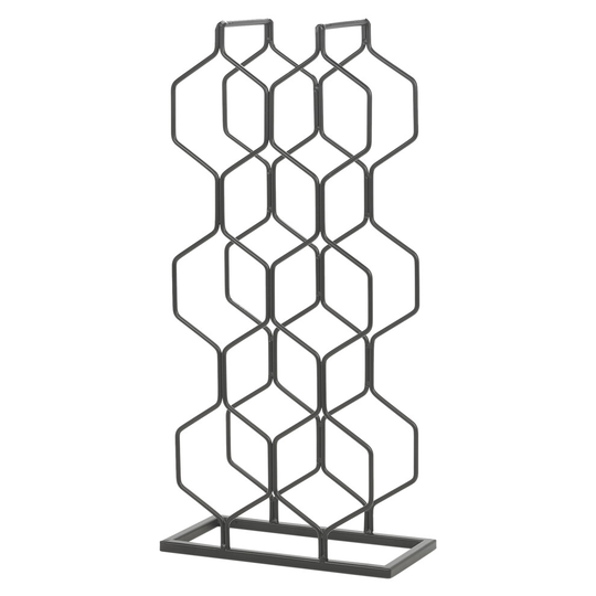 (Black) 8 Bottle Wine Rack Metal Wire Storage Holder