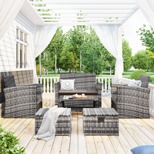 Swann 6 Seater Rattan Sofa Set