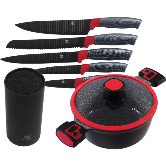 King 7 Piece Aluminium Non Stick Cookware Set