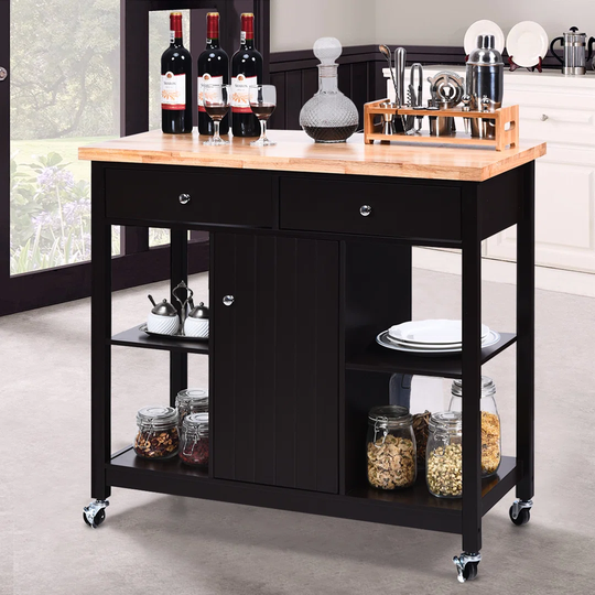 Kitchen Storage Trolley Kitchen Island Cart Utility Mobile Island Cart