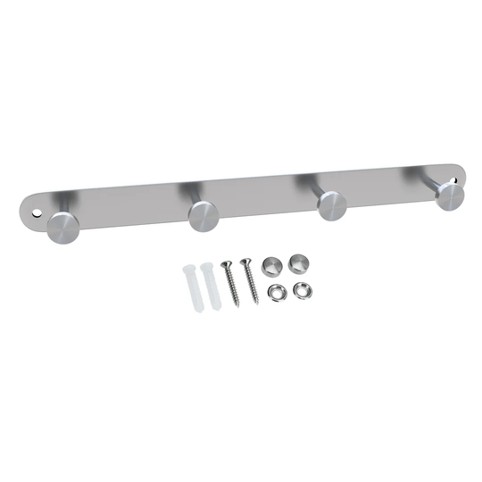 Stainless Steel Coat Rack Model A (4 Hooks) - Coat Hook Rack Wall Mount Wall Hook Wardrobe
