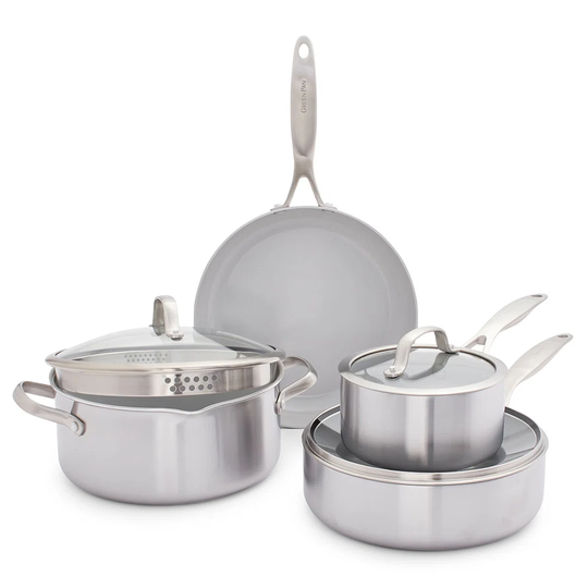 Mose 7 Pieces Stainless Steel Non Stick Cookware Set