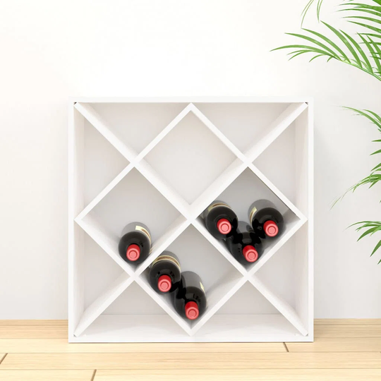 Latitude Run Wine Cabinet White 62X25x62 Cm Solid Wood Pine