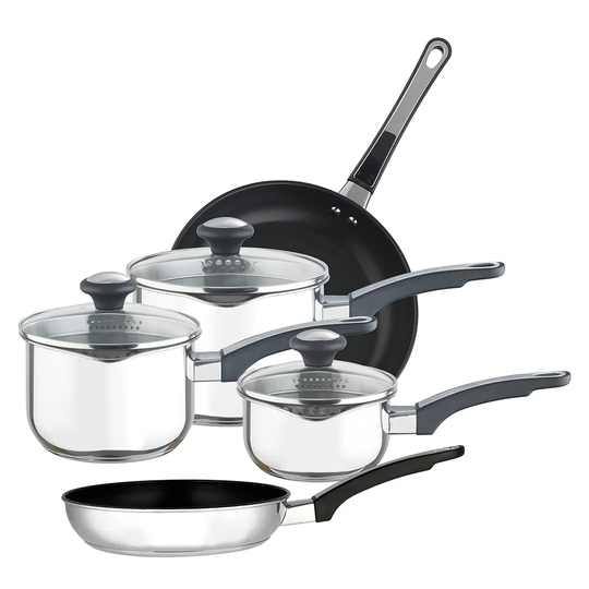 Belfry Kitchen Shipp 8 Pieces Stainless Steel (18/10) Non Stick Cookware Set