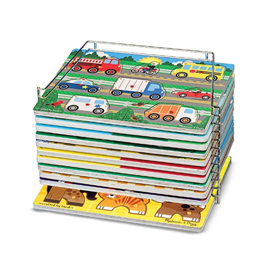 Melissa & Doug Wire Puzzle Storage Rack, Holds up to 12 Puzzles