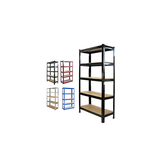 Heavy Duty Metal Garage Shelving Racking Unit Storage Rack Boltless Shelf Freestand 5 Tier Shelving 150cm x 70cm x 30cm (Black)