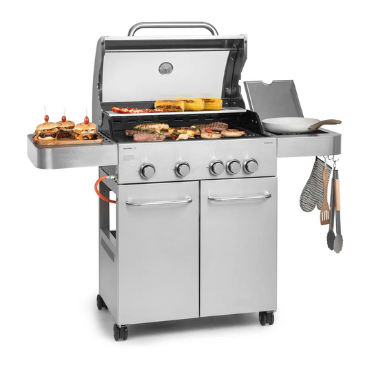Valkyrie Klarstein 4 - Burner Free Standing Liquid Propane Gas Grill with Side Burner and Cabinet
