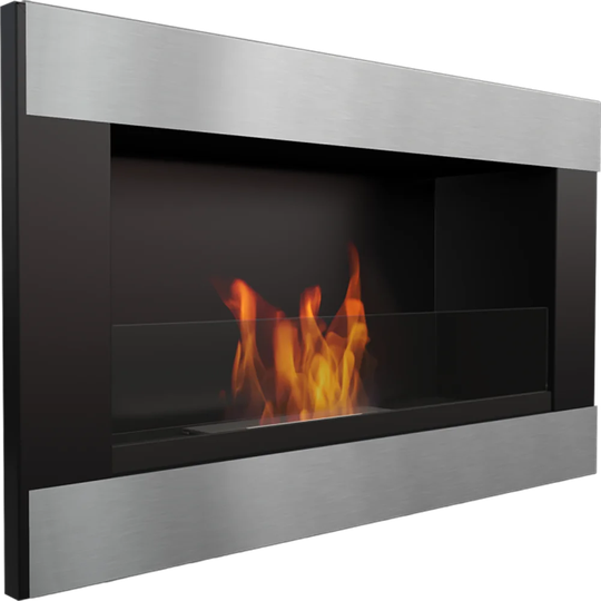 Wall-Mounted Ethanol Fireplace Golf Polished Finish with Glazing