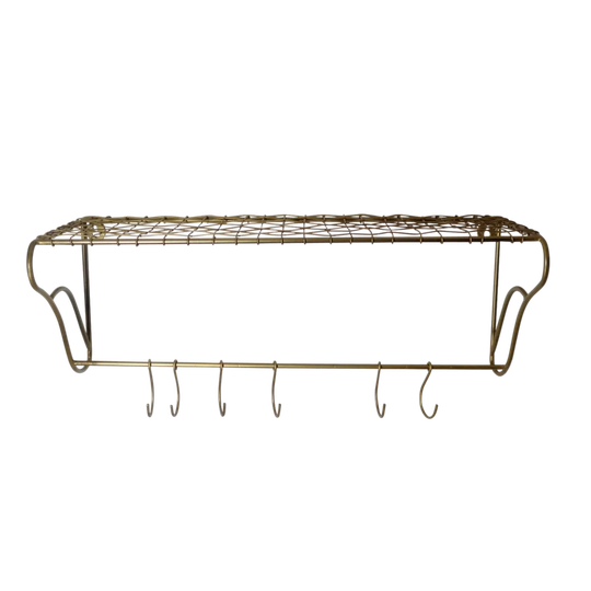 Iron Wall Mounted Coat Rack Antique Brass