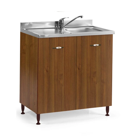 80X50 Cm Sink Unit With Two Antique Walnut Doors