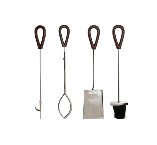 Afsara 5 Piece Inox Aluminium Fireplace Tool Set