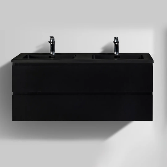 Lugis 120 x 50 x 61 Wall-Mounted Double Bathroom Vanity Set With Mirror and Faucet