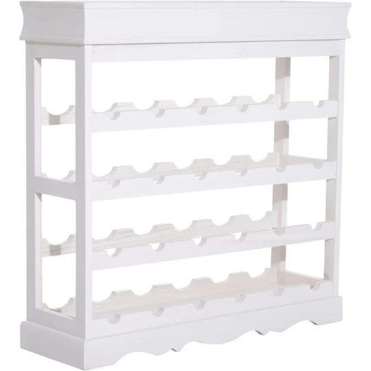 4-Tier Wooden Wine Rack 24 Bottles Stackable Organizer Display Storage Holder Shelves Stand Kitchen Home W/Countertop (Natural Wood)