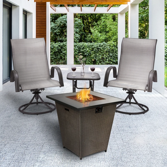 Wicker Propane Outdoor Fireplace