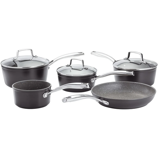 Stellar Rocktanium, 5 Piece Non-Stick Saucepan Set,14cm milk pan, 16/18/20cm saucepans, 24cm frying pan