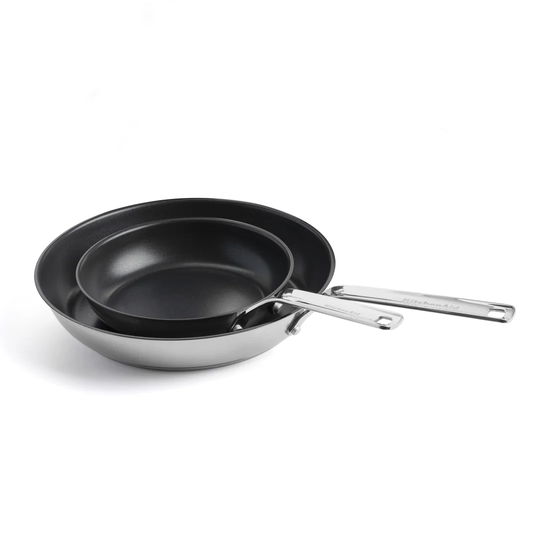 KitchenAid Stainless Steel Non-Stick 20cm & 28cm Frying Pan Set