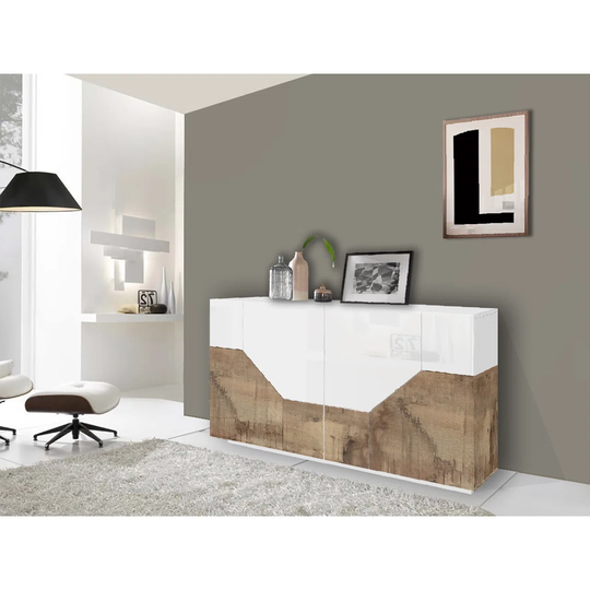 ALIEN Sideboard 160 Glossy White/Maple Pereira