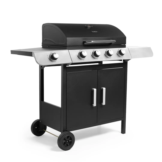 Vonhaus 4 - Burner Free Standing Natural Gas 9500 BTU Gas Grill with Side Burner and Cabinet