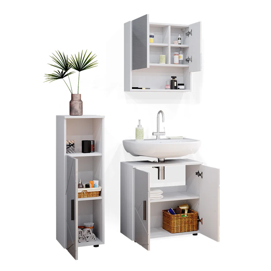 Lachman 60Cm W x 192Cm H x 30Cm D Bathroom Storage Furniture Set