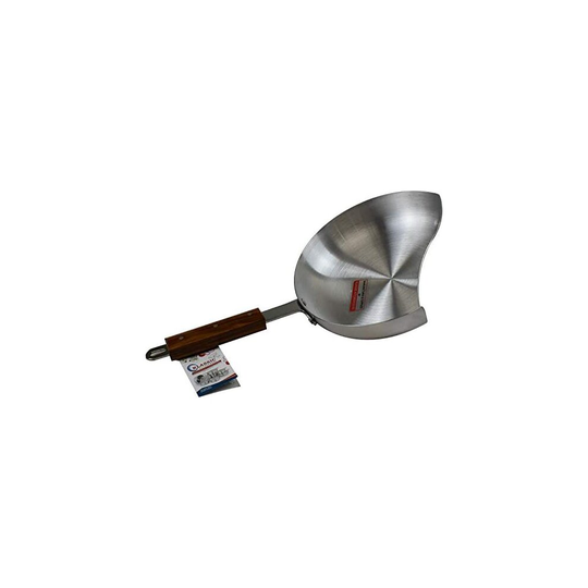 Aluminium Kebab Cut Meat Catcher Frying Pan with Heavy Gauge Wooden Heat Resistant Handle 24cm