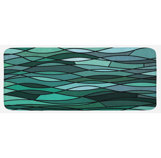 Broden Mosaic Sea Waves Inspired Kitchen Mat